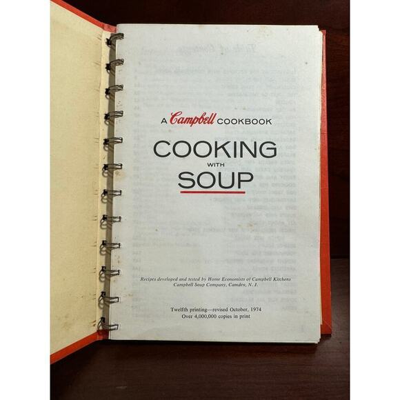 1976 Vintage Campbell Cookbook Cooking with Soup Recipes Spiral Binding - Picture 4 of 9